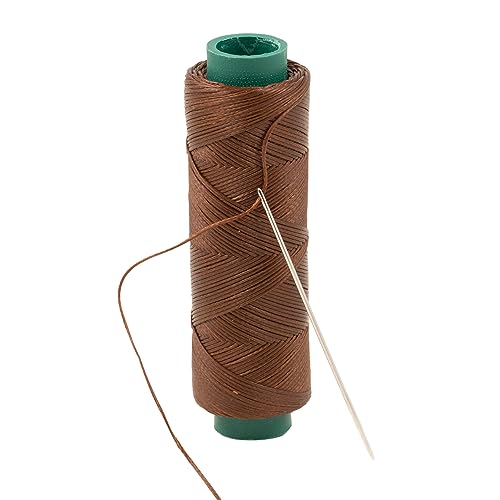 Shelver Gewachstes Garn, 1 mm dick, starker Faden für Leder, schwere Stoffe, Polster, Schuhe, Taschen, Heimwerker, Reparaturen (Braun 111) von Shelver