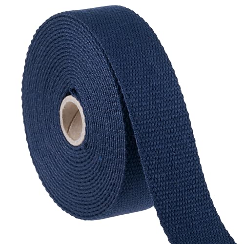 Strapazierfähiges Baumwoll-Gurtband, 2,5 cm oder 3,8 cm und Farben, 5 m (Marineblau, 38 mm) von Shelver