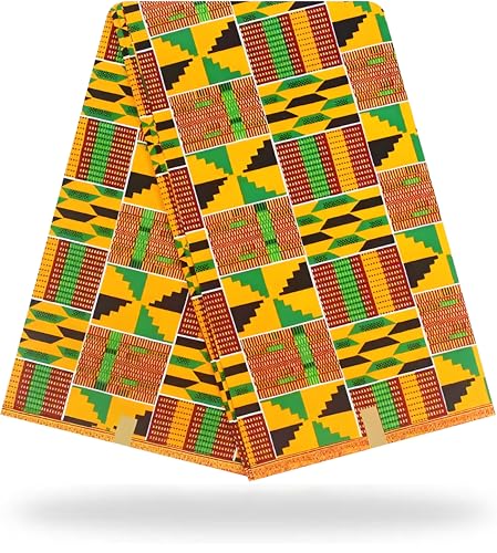 Shenbolen Wachsstoff mit afrikanischem Druck, Kente-Stoff, Ankara, 100 % Polyester (2,7 m, H) von Shenbolen