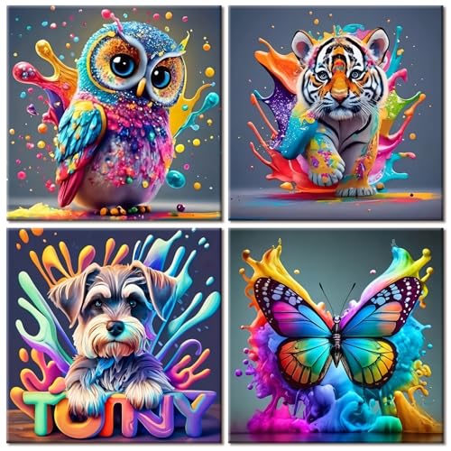 4 Stück Malen Nach Zahlen ab 6 7 8 9 Jahre Mädchen, Malen Nach Zahlen Kinder Tiere 20x20Cm Diy Gemäide Bastelset Kinder Geschenke für Mädchen und Junge Mit 8 Pinseln und 4 Sätze Acrylfarben 4 Stück Malen Nach Zahlen ab 6 7 8 9 Jahre Mädchen, Malen Nach Zahlen Kinder Tiere 20x20Cm Diy Gemäide Bastelset Kinder Geschenke für Mädchen und Junge Mit 8 Pinseln und 4 Sätze Acrylfarben von ShengDexin