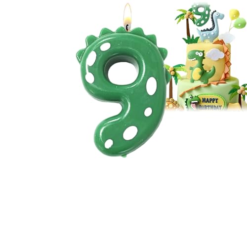 Dinosaurier-Geburtstagskerze, Geburtstagskerzen, Dinosaurier, grüne Zahl 9, Kerzen für Kuchen- und Cupcake-Aufsätze, Dinosaurier-Thema-Kuchen/E und Party-Dekorationen, faszinierende Geburtstagskerzen Dinosaurier-Geburtstagskerze, Geburtstagskerzen, Dinosaurier, grüne Zahl 9, Kerzen für Kuchen- und Cupcake-Aufsätze, Dinosaurier-Thema-Kuchen/E und Party-Dekorationen, faszinierende Geburtstagskerzen von ShengQiu