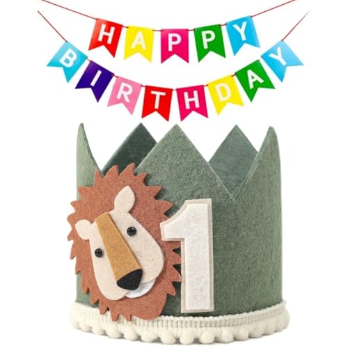 ShengQiu Hut zum 1. Geburtstag, Krone, Geburtstagshut, Dekoration, 1. Geburtstag, H-at Löwe, Party-Dekorationen, Karneval, (B) von ShengQiu