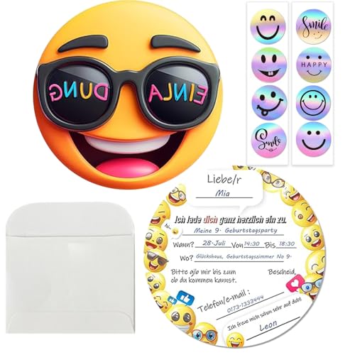 15PCS Smiley Einladungskarten Kindergeburtstag mit Umschläge,Einladungskarten Geburtstag Runde,Geburtstagseinladungen Kinder,Einladung kindergeburtstag,Einladungen smiley für Jungen und Mädchen 15PCS Smiley Einladungskarten Kindergeburtstag mit Umschläge,Einladungskarten Geburtstag Runde,Geburtstagseinladungen Kinder,Einladung kindergeburtstag,Einladungen smiley für Jungen und Mädchen von Shengou