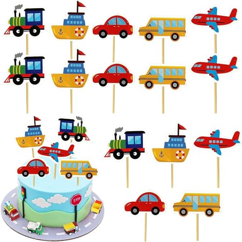 30 Stück Tortendeko Auto,Auto Bus Zug Flugzeug Schiff Kuchen Topper,Kinder Geburtstag Party Torte Deko Supplies,Kuchen Deko Auto,Kuchendeko,Transport Cupcake Toppers 30 Stück Tortendeko Auto,Auto Bus Zug Flugzeug Schiff Kuchen Topper,Kinder Geburtstag Party Torte Deko Supplies,Kuchen Deko Auto,Kuchendeko,Transport Cupcake Toppers von Shengruili