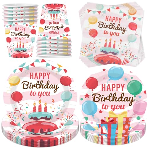 50 Stück Partygeschirr Set,Kindergeburtstag Geschirr Set,Partygeschirr Geburtstag,Kindergeburtstag Deko mit Teller Becher Servietten,Party Geschirr für 10 Gäste von Shengruili