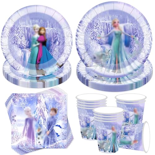50 Stück Partygeschirr Set,Kindergeburtstag Geschirr Set,Partygeschirr Geburtstag,Kindergeburtstag Deko mit Teller Becher Servietten,Party Geschirr für 10 Gäste von Shengruili