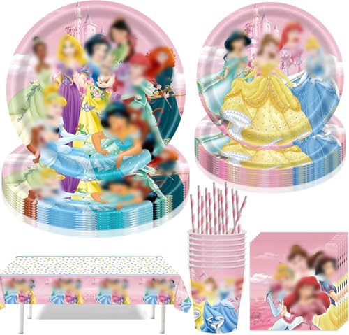 51 Stück Partygeschirr Set,Kindergeburtstag Geschirr Set,Partygeschirr Geburtstag,Kindergeburtstag Deko mit Teller Becher Servietten Tischdecke Strohhalme,Party Geschirr für 10 Gäste 51 Stück Partygeschirr Set,Kindergeburtstag Geschirr Set,Partygeschirr Geburtstag,Kindergeburtstag Deko mit Teller Becher Servietten Tischdecke Strohhalme,Party Geschirr für 10 Gäste von Shengruili