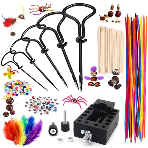 Shengruili 276PCS Kastanienbohrer Set mit Kastanienhalter,Herbst kastanien Bastelset,Kastanienbohrer Set,Kastanienset zum Basteln mit kastanien,Handbohrer Kinder kastanien set Shengruili 276PCS Kastanienbohrer Set mit Kastanienhalter,Herbst kastanien Bastelset,Kastanienbohrer Set,Kastanienset zum Basteln mit kastanien,Handbohrer Kinder kastanien set von Shengruili