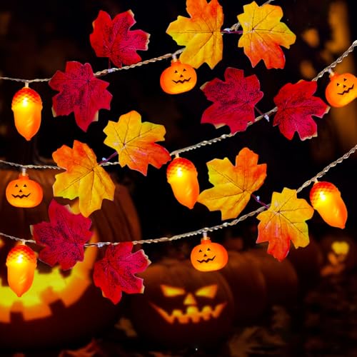 Shengruili Ahornblatt Lichterkette,Lichterkette Herbst,Eicheln lichterkette herbst,1.5M 10LED Kürbis Ahornblätter Eichel Batterie,Herbst ahornblatt Girlande Lichtern Shengruili Ahornblatt Lichterkette,Lichterkette Herbst,Eicheln lichterkette herbst,1.5M 10LED Kürbis Ahornblätter Eichel Batterie,Herbst ahornblatt Girlande Lichtern von Shengruili