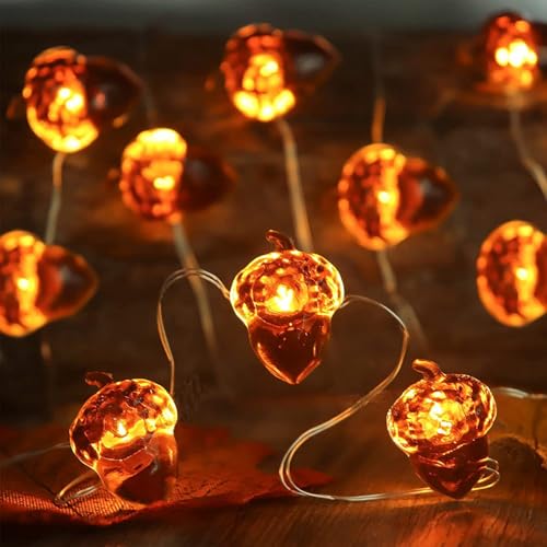 Shengruili Eicheln Lichterkette Herbst,2M 20 LED Eicheln Deko Lichterketten,Thanksgiving Lichterketten,Herbst Eichel Dekoratives Licht für herbst, Thanksgiving, Halloween Shengruili Eicheln Lichterkette Herbst,2M 20 LED Eicheln Deko Lichterketten,Thanksgiving Lichterketten,Herbst Eichel Dekoratives Licht für herbst, Thanksgiving, Halloween von Shengruili