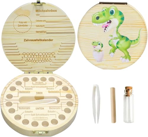 Shengruili Zahnbox Holz Milchzähne Box,Milchzahndose,Zahnbox für Milchzähne,Milchzahndose Mädchen,Aufbewahrungsbox für Baby-Zähne,Zahnschachtel Milchzähne von Shengruili