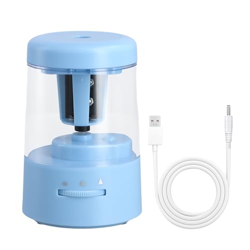 Shengxi Elektrischer Bleistiftspitzer für Kinder Elektrischer Universal Anspitzer Automatischer Bleistiftspitzer -USB -Lade- und Batteriemodus, für Alle Dicke Dünne Stifte Buntstifte für 7-12mm von Shengxi
