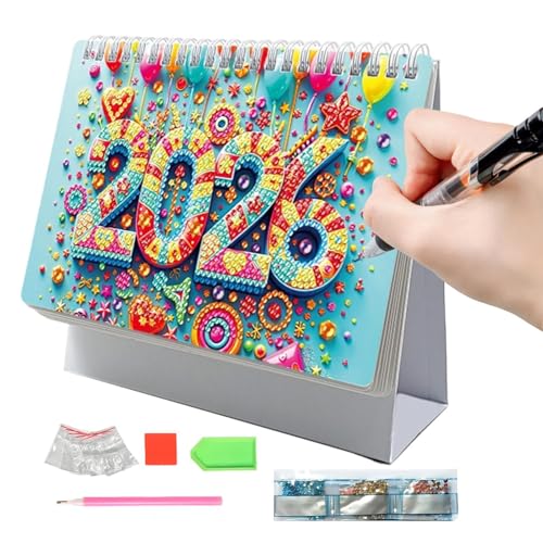 2026 Stand Desk -Kalender, kreativer Desktop -Ornament, Diamond Art Painting Monthly Flipping Tabletop -Kalender mit der Liste der DO für die Planung von Home Office von Shenrongtong