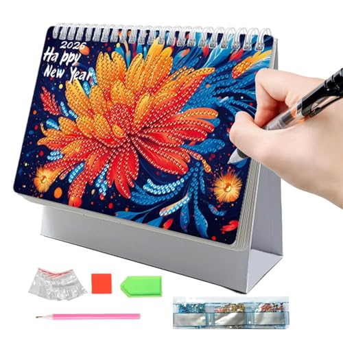 2026 Stand Desk -Kalender, kreativer Desktop -Ornament, Diamond Art Painting Monthly Flipping Tabletop -Kalender mit der Liste der DO für die Planung von Home Office von Shenrongtong