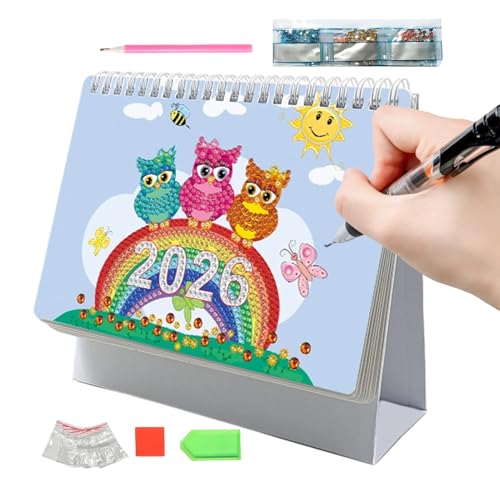 2026 Stand Desk -Kalender, kreativer Desktop -Ornament, Diamond Art Painting Monthly Flipping Tabletop -Kalender mit der Liste der DO für die Planung von Home Office von Shenrongtong