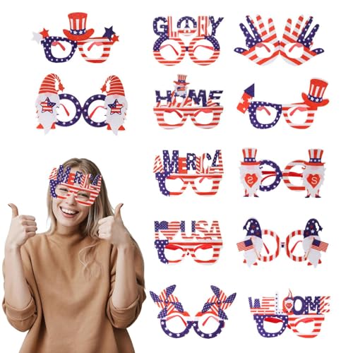 4. Juli Sonnenbrille für Erwachsene – 12 x patriotische Themen-Dekorationen, Sonnenbrille, Outdoor-Partyzubehör und Zubehör für Unabhängigkeitstag, Pool-Partys, Fotoautomaten 4. Juli Sonnenbrille für Erwachsene – 12 x patriotische Themen-Dekorationen, Sonnenbrille, Outdoor-Partyzubehör und Zubehör für Unabhängigkeitstag, Pool-Partys, Fotoautomaten von Shenrongtong