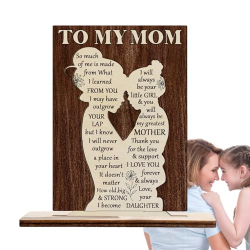 Bastelornament zum Muttertag, Muttertagsgeschenke für Mama,Geprägte Buchstaben Holz-Mittelstücke Muttertagsdekoration | Dekoratives Kunsthandwerk zum Muttertag für Wohnzimmer und von Shenrongtong