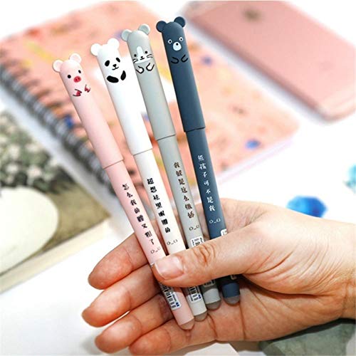 Niedliche Tier-Gelstifte, 0,35 mm, radierbar, -Stifte mit Cartoon-Tier-Katze, Schwein, Bär, Panda, Studenten-Kugelschreiber für Schule, Büro, Schreibwaren, 4 Stück Niedliche Tier-Gelstifte, 0,35 mm, radierbar, -Stifte mit Cartoon-Tier-Katze, Schwein, Bär, Panda, Studenten-Kugelschreiber für Schule, Büro, Schreibwaren, 4 Stück von Shenrongtong