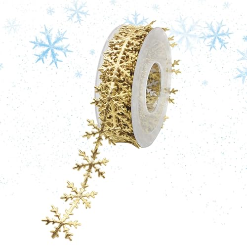Schneeflockenband mit Spitze, Filz, Schneeflocken-Bordüre, Weihnachtsapplikation, Aufkleber für dekorative Bastelarbeiten, Silber-Gold, geprägtes Band, zehn Meter lang Schneeflockenband mit Spitze, Filz, Schneeflocken-Bordüre, Weihnachtsapplikation, Aufkleber für dekorative Bastelarbeiten, Silber-Gold, geprägtes Band, zehn Meter lang von Shenrongtong