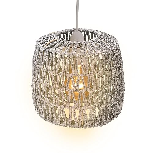 Shenrongtong Gewebter Lampenschirm, gewebt, Rattan-Lampenschirm, kleine Boho-Schirme, Ersatz, Boho-gewebte Pendelleuchte, Lampenschirm-Abdeckung für Kronleuchter, Lampenhalter Shenrongtong Gewebter Lampenschirm, gewebt, Rattan-Lampenschirm, kleine Boho-Schirme, Ersatz, Boho-gewebte Pendelleuchte, Lampenschirm-Abdeckung für Kronleuchter, Lampenhalter von Shenrongtong