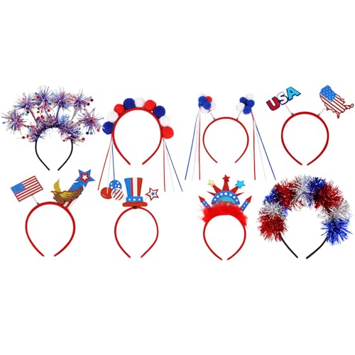 Haarreif für Unabhängigkeitstag, rot-weiß-blau, patriotisches Stirnband, 8 Paar, Zubehör für Gedenktage und 4. Juli, Unabhängigkeitstag, Party, Parade, Kostüm, Gastgeschenke Haarreif für Unabhängigkeitstag, rot-weiß-blau, patriotisches Stirnband, 8 Paar, Zubehör für Gedenktage und 4. Juli, Unabhängigkeitstag, Party, Parade, Kostüm, Gastgeschenke von Shenrongtong