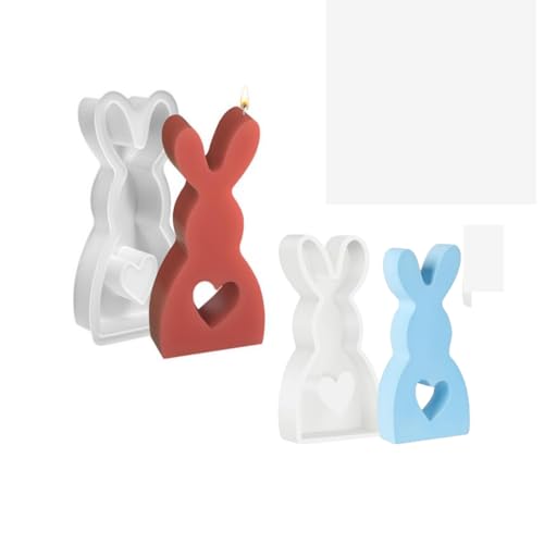 Silikonformen Ostern, Osterhase, Silikonformen, Gussformen, 3D-Hasenform, Osterhase, Bastelkunst, Silikon-Kerzenform, antihaftbeschichtet, leicht zu lösende Osterhasen-Backform von Shenrongtong