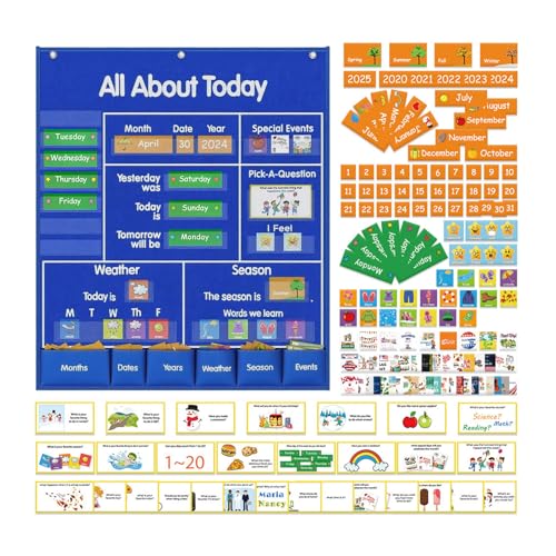 Taschendiagramm, Schulkalender für Klassenzimmer, Grundschule, Schulbedarf, Lernzentrum, Zeitplan für Zeit, Wetter, Jahreszeit, Kindergarten, Studenten, Lehrer, Heimschule von Shenrongtong