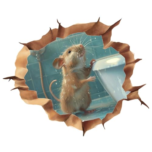Tierloch-Aufkleber für die Wand, Tierloch-Wandaufkleber | Künstlerischer Cartoon-Tier-Loch-Wandaufkleber | Wasserfeste lustige Tieraufkleber für Kinderzimmer, Klassenzimmer, Wohnzimmer Tierloch-Aufkleber für die Wand, Tierloch-Wandaufkleber | Künstlerischer Cartoon-Tier-Loch-Wandaufkleber | Wasserfeste lustige Tieraufkleber für Kinderzimmer, Klassenzimmer, Wohnzimmer von Shenrongtong