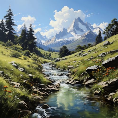 5D DIY Diamond Painting Erwachsene Landschaft Diamond Painting Bilder,Berg Diamond Painting Set,Eckige Diamant Kunst Malerei Stickerei Kreuzstich Bilder,für Wohnzimmer Zimmer Deko 50x50cm SG-11214 von Shenzzg