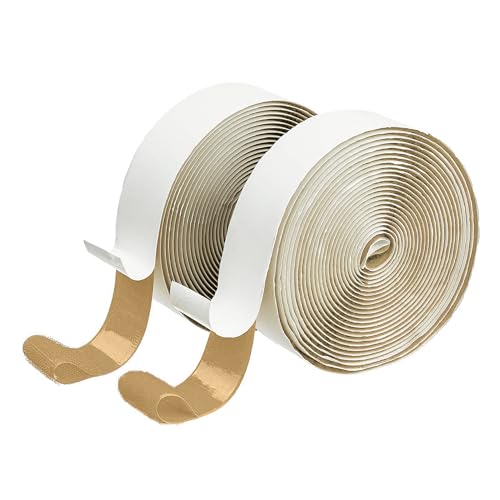 2,5 cm beigefarbenes Klettband, 91 cm, selbstklebendes Klebeband, klebrige Rückseite, strapazierfähig, hellbraunes Verschlussklebeband für Fensterbefestigung, Moskitonetz, Teppiche, DIY-Projekt von Sheriffdrink