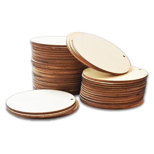 Holzkreise mit Loch, 5,1 cm, unlackierte Holzkreise, 0,2 cm Dicke, natürliche Holzscheiben, Aussparungen, runde Scheiben, ideal für Handwerk, Malen, Schreiben, Heimwerkerbedarf, Gravur, Dekorationen Holzkreise mit Loch, 5,1 cm, unlackierte Holzkreise, 0,2 cm Dicke, natürliche Holzscheiben, Aussparungen, runde Scheiben, ideal für Handwerk, Malen, Schreiben, Heimwerkerbedarf, Gravur, Dekorationen von Sheriffdrink