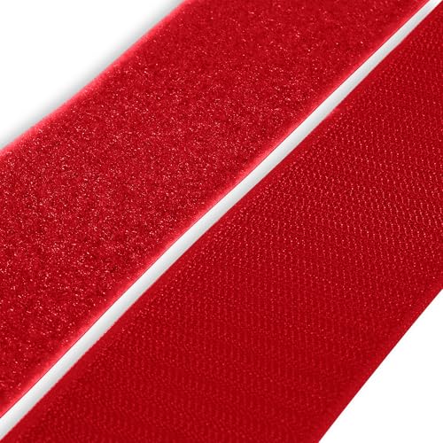 Klettband, rot, 3,8 cm x 91 cm, zum Aufnähen, nicht klebend, Befestigungsband, hervorragende Griffigkeit, strapazierfähige, ineinandergreifende Stoffrolle für Zuhause, Büro, Schule, Auto und Klettband, rot, 3,8 cm x 91 cm, zum Aufnähen, nicht klebend, Befestigungsband, hervorragende Griffigkeit, strapazierfähige, ineinandergreifende Stoffrolle für Zuhause, Büro, Schule, Auto und von Sheriffdrink