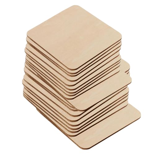 Unlackierte Holzquadrate zum Basteln, 7,6 cm, blanko, 0,2 cm dick, quadratische Holzausschnitte, Fliesen für DIY, Basteln, Malen, Untersetzer, Gravur, Scrabble, Heimdekorationen, Beizen, 20 Stück Unlackierte Holzquadrate zum Basteln, 7,6 cm, blanko, 0,2 cm dick, quadratische Holzausschnitte, Fliesen für DIY, Basteln, Malen, Untersetzer, Gravur, Scrabble, Heimdekorationen, Beizen, 20 Stück von Sheriffdrink