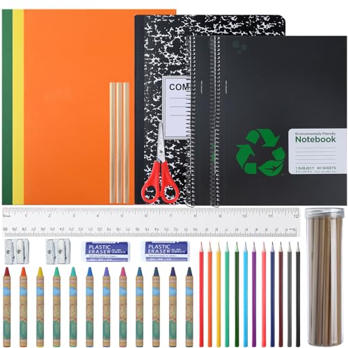 Sherr 72-teiliges Schulbedarf-Set, Schulutensilien, Schulbedarf, inklusive Buntstiftspitzer, Radiergummi, Schere, Notizbuch, Lineal und mehr für Schule, Klassenzimmer, Zuhause, Kinder, Studenten Sherr 72-teiliges Schulbedarf-Set, Schulutensilien, Schulbedarf, inklusive Buntstiftspitzer, Radiergummi, Schere, Notizbuch, Lineal und mehr für Schule, Klassenzimmer, Zuhause, Kinder, Studenten von Sherr