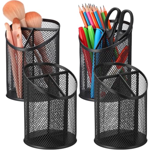 Sherr Stiftehalter aus Netzstoff, für Schreibtisch, runder Stifthalter mit 3 Fächern, Schreibtisch-Bleistift-Organizer für Büro, Zuhause, Schule, Tischplatte, 4 Stück Sherr Stiftehalter aus Netzstoff, für Schreibtisch, runder Stifthalter mit 3 Fächern, Schreibtisch-Bleistift-Organizer für Büro, Zuhause, Schule, Tischplatte, 4 Stück von Sherr