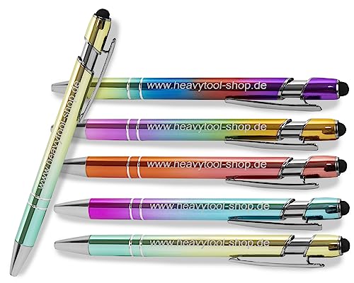 Sherveer Kugelschreiber SIGNATURE ELEGANCE TOUCH Summer 2 Color Effekt (10 Stück) Aluminium eloxiert Strichstärke: M ca. 0,6mm Tinte: blau mit Touchscreen Stylus Endkappe von Sherveer
