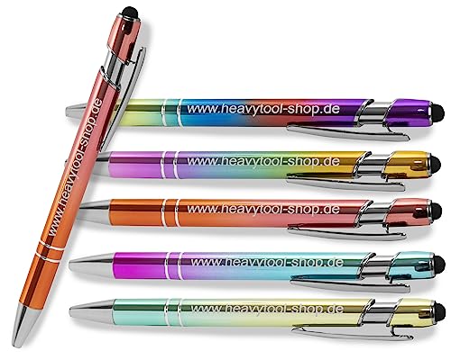 Sherveer Kugelschreiber SIGNATURE ELEGANCE TOUCH Summer 3 Color Effekt (10 Stück) Aluminium eloxiert Strichstärke: M ca. 0,6mm Tinte: blau mit Touchscreen Stylus Endkappe von Sherveer