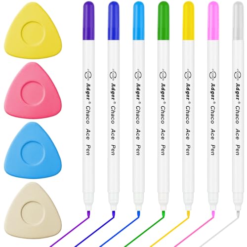 Sheryl&Rain Schneiderkreide & Trickmarker Nähen Set, 7 Farben Wasserlöslicher Stift für Stoff, 4 Stücke Nähkreide Stoffkreide, Selbstlöschend Stoff Markierstifte Nähen für Schneiderarbeiten Nähzubehör Sheryl&Rain Schneiderkreide & Trickmarker Nähen Set, 7 Farben Wasserlöslicher Stift für Stoff, 4 Stücke Nähkreide Stoffkreide, Selbstlöschend Stoff Markierstifte Nähen für Schneiderarbeiten Nähzubehör von Sheryl&Rain
