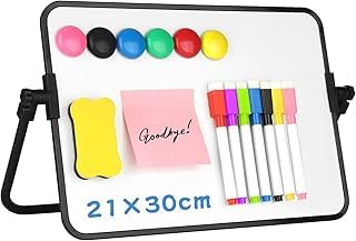 Whiteboard Magnetisch, Doppelseitige Magnettafel A4 mit Stiften&Radiergummi&Magneten, White Board Klein mit Ständer 30x21cm, Schreibtafel Abwischbar Whiteboard Magnetwand für Kinder, Schule, Büro Whiteboard Magnetisch, Doppelseitige Magnettafel A4 mit Stiften&Radiergummi&Magneten, White Board Klein mit Ständer 30x21cm, Schreibtafel Abwischbar Whiteboard Magnetwand für Kinder, Schule, Büro von Sheryl&Rain