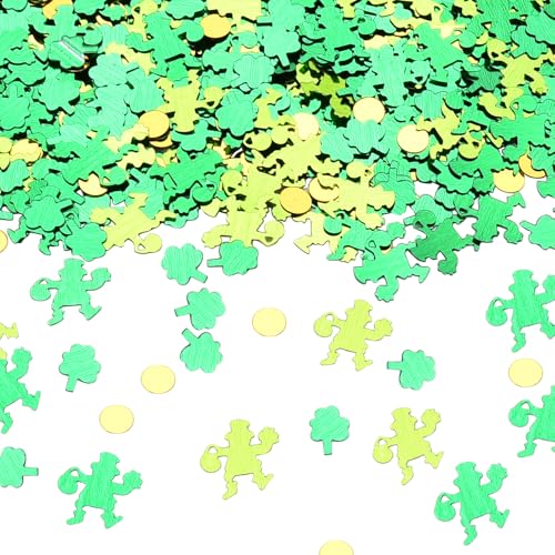 St. Patrick's Day Party-Konfetti-Dekorationen für Tisch, grünes Kleeblatt, Glitzerkleeblatt-Streusel für irische St. Patricks, Partyzubehör, 30 g St. Patrick's Day Party-Konfetti-Dekorationen für Tisch, grünes Kleeblatt, Glitzerkleeblatt-Streusel für irische St. Patricks, Partyzubehör, 30 g von ShiQiao Spl
