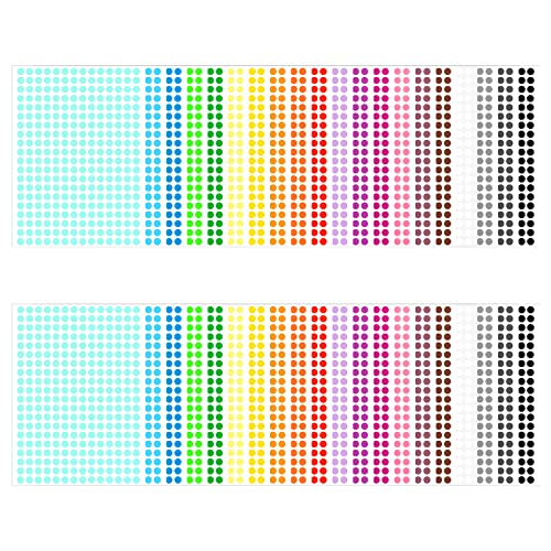 8mm Klebepunkte 11200 Stück Bunte Markierungspunkte 40 Blätter Runde Punktaufkleber Kleine Dot Aufkleber Selbstklebende Ettiketten Markierungspunkte für kalender Planer Basteln Papier (20 Farben) von ShiSheng