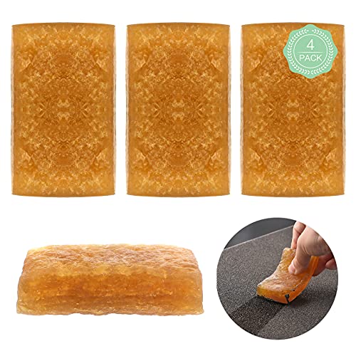 Skateboard Griptape Cleaner 4 Stück Gelb Schleifband Reinigungsblock, Gummi Griptape Reiniger, Skateboard Radiergummi zum Reinigen von Scooter Schleifpapier Schleifband Schleifscheiben (7*4*1.5cm) von ShiSheng
