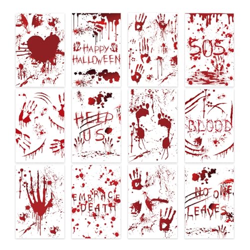 Shienfir Wasserdichte Halloween-Postkarten-Dekoration, 12 Stück, Postkarten, gruseliges Blut, Handabdruck, Haftnotizen, Horror-Thema, für Urlaubsparty, 12 Stück Shienfir Wasserdichte Halloween-Postkarten-Dekoration, 12 Stück, Postkarten, gruseliges Blut, Handabdruck, Haftnotizen, Horror-Thema, für Urlaubsparty, 12 Stück von Shienfir