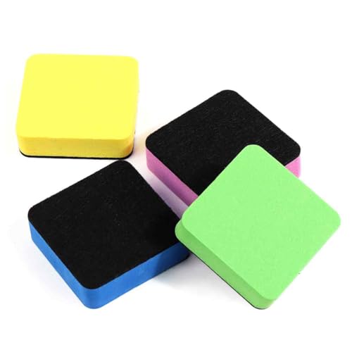Magnetischer Whiteboard-Radierer, trocken mit dickem Filz-Pad für Zuhause, Büro und Klassenzimmer, Whiteboard-Radierer, magnetisch, 4 Farben, 4 Stück von ShigKeu