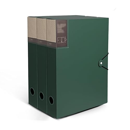 Schnellhefter 3-teilige verdickte Aktenbox, große Kapazität, A4-Ordner mit Seilschnalle, Informationsdatei-Organizer for Büro, Schule, Krankenhaus Fächermappe(Green) von Shihan-2015