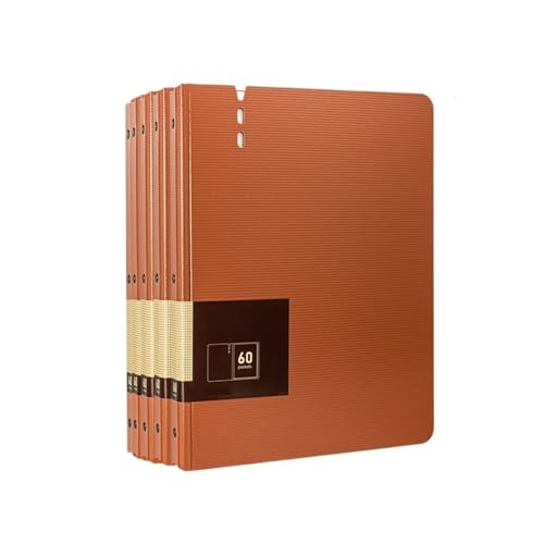 Schnellhefter 5 Stück A4-Aktenordner mit transparenten Einlagen, verdickte Datendatei-Aufbewahrungsbücher, Bürobedarf, 60 Seiten Fächermappe(Orange) von Shihan-2015