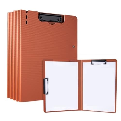 Schnellhefter 5 Stück A4-Ordner mit Doppelclips können gefaltet werden Schreibblock Datenspeicher Bürobedarf Fächermappe(Orange) von Shihan-2015