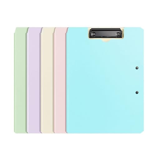 Schnellhefter 5 Stück faltbare Abdeckung Klemmbrett Ordner PP stabil Doppel-Clip Ordner Vertrag Datei Organizer Binder Bürobedarf Fächermappe(Multi-colored) von Shihan-2015