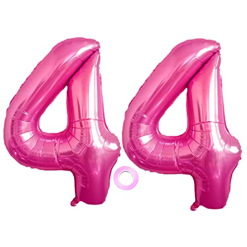 Luftballons Zahl 44, Riesen Folienballon Nummer 44 Pink Damen,Luftballons 44. Geburtstagdeko, 40 Zoll Helium Ballons Aufblasbar Zahl 44 pink für Geburtstag, Hochzeit, Jubiläum XXL 44 von Shikuer