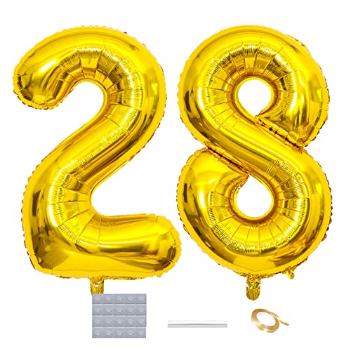 Shikuer Luftballons Zahl 28 Riesen Folienballon Nummer 28 Gold Damen,Luftballons 28. Geburtstagdeko, 40 Zoll Helium Ballons Aufblasbar Zahl 28 Gold für Geburtstag, Hochzeit, Jubiläum XXL Shikuer Luftballons Zahl 28 Riesen Folienballon Nummer 28 Gold Damen,Luftballons 28. Geburtstagdeko, 40 Zoll Helium Ballons Aufblasbar Zahl 28 Gold für Geburtstag, Hochzeit, Jubiläum XXL von Shikuer